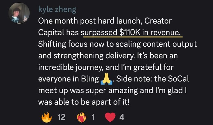 Kyle Zheng posts that his offer passed 110 thousand dollars in revenue